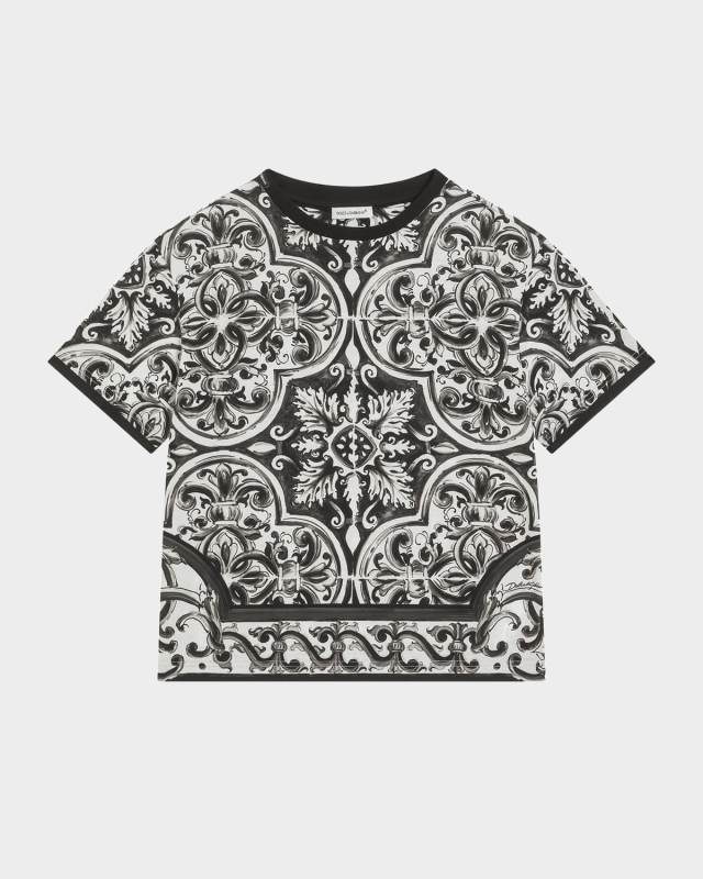 Boy's Majolica-Print Short-Sleeve T-shirt, Size 4-